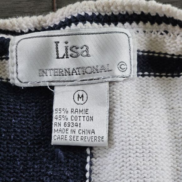 Vtg Patchwork Hearts Cardigan Sweater Medium Embroidered Short Sleeve Blue White - Picture 5 of 9